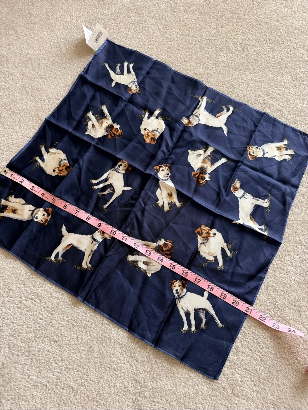 Coach 100% Silk Scarf Jack Russell Terrier Japanese Silk Chic NWT Rare Luxury - Picture 5 of 5